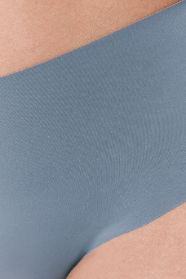 Women'secret Blue microfibre high-waisted clean cut panty blue