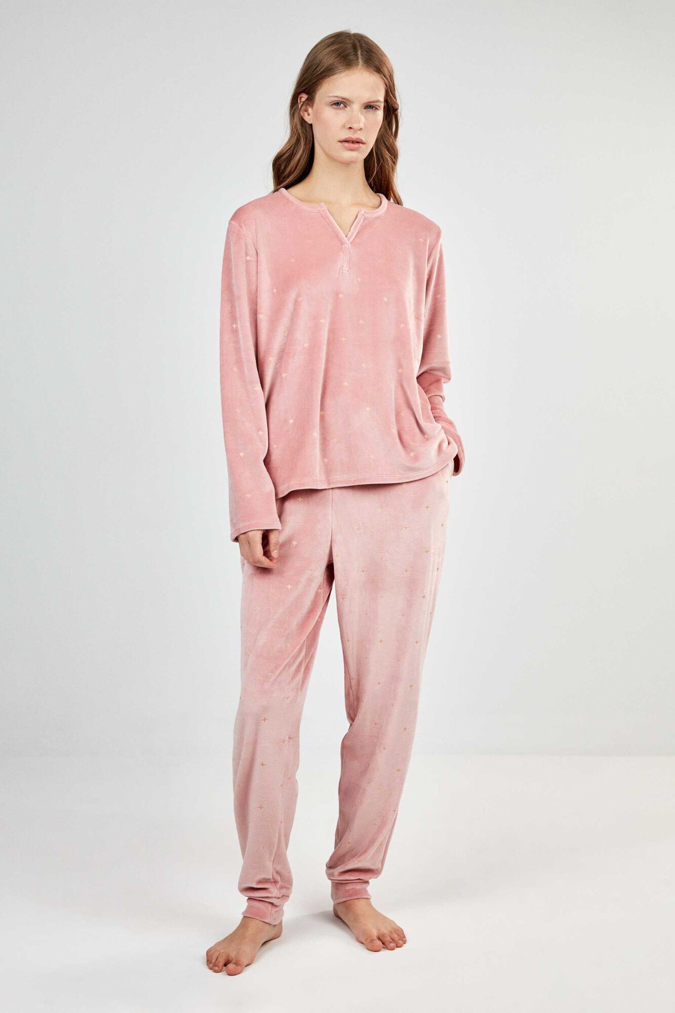 Gisela Pijama de tejido polar elastico