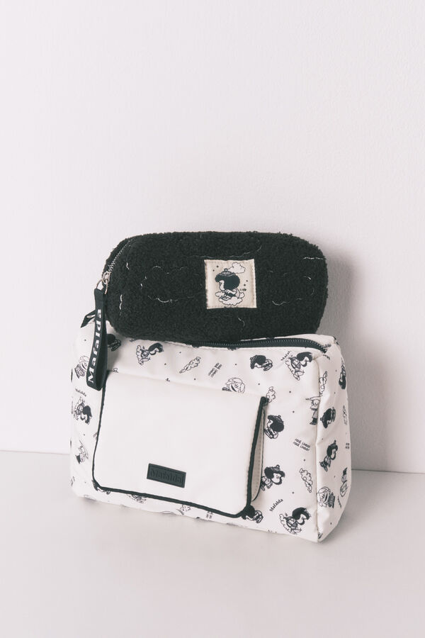 Women'secret N&eacute;cessaire grande em nylon branco Mafalda bege