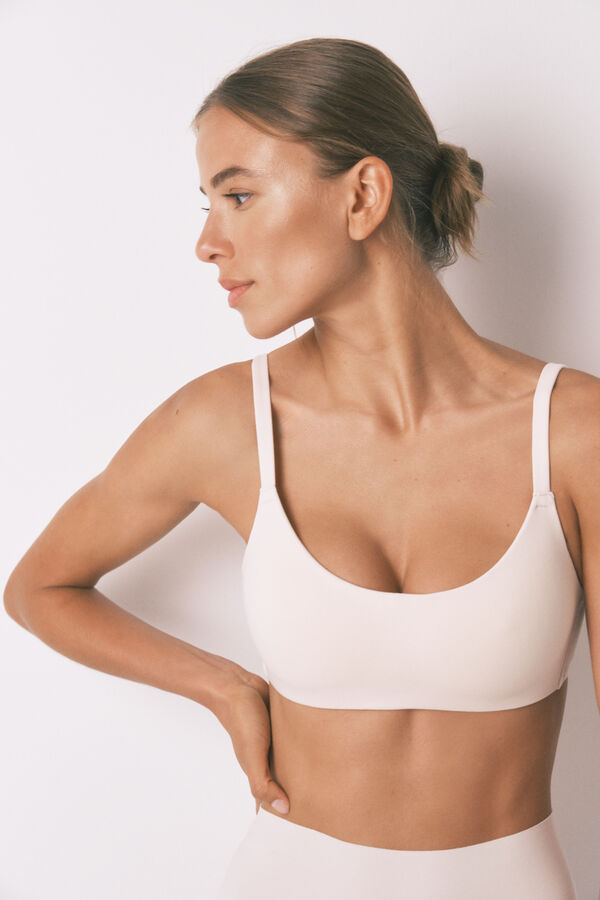 Women'secret Sujetador tipo top algod&oacute;n rosa rosa