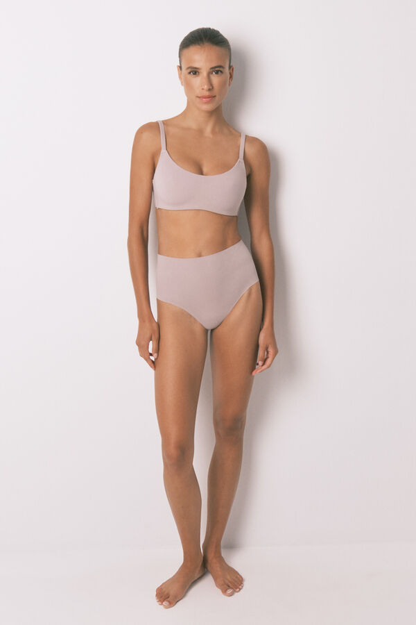 Women'secret Sujetador tipo top algod&oacute;n beige nude