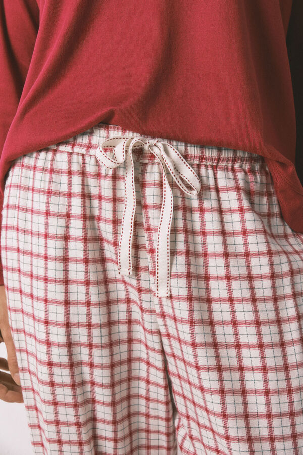 Women'secret Cal&ccedil;as compridas de estampado xadrez branco verde