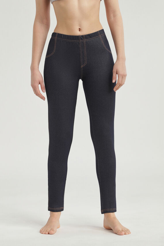 Legging largo efecto vaquero de mujer