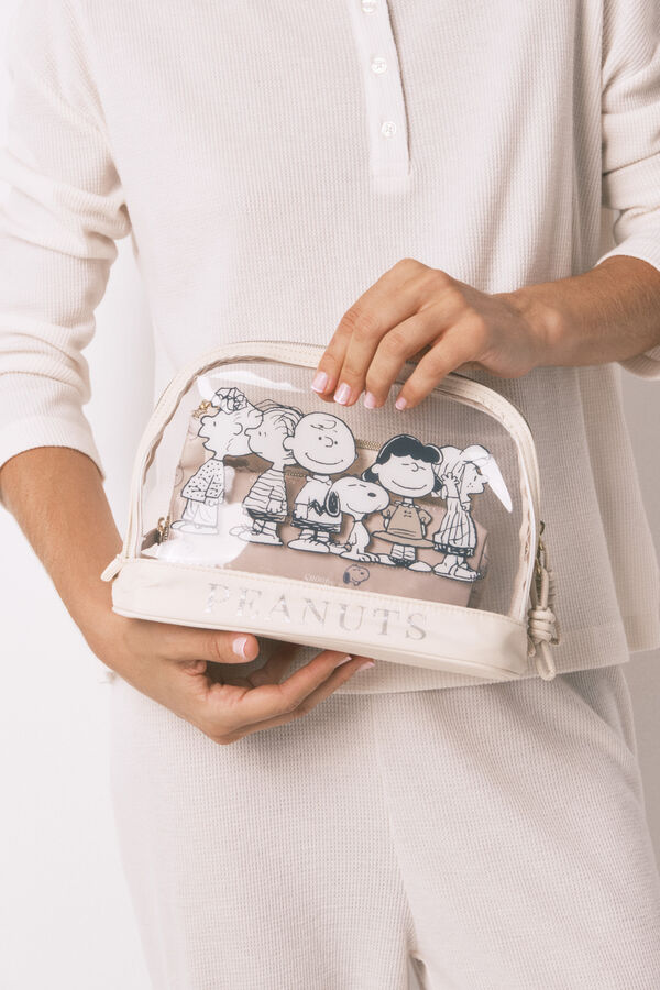 Women'secret Pacote com 3 bolsas de higiene com estampado do Snoopy cru