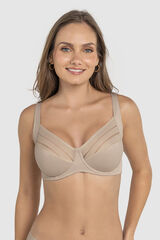 Leonisa Good coverage bra ideal for heavy bust, chest or breast NATURAL Support brown