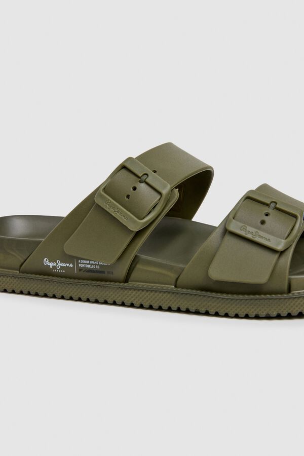Pepe Jeans Sand&aacute;lia de tiras duplas militar estampado