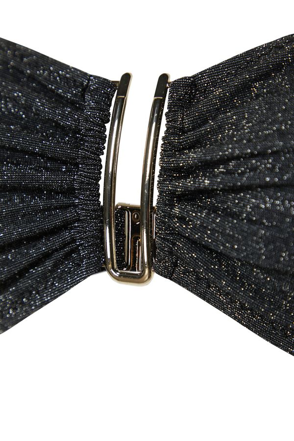 Trendyol Conjunto de biqu&iacute;ni bandeau de alto brilho preto