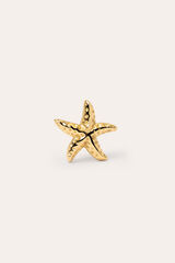 Womensecret Pendiente Suelto Mini Starfish Plata Baño Oro amarillo