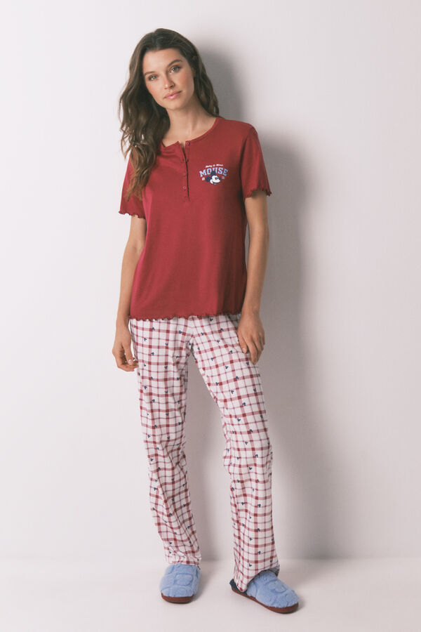 Women'secret Pijama largo algod&oacute;n Mickey rojo rojo