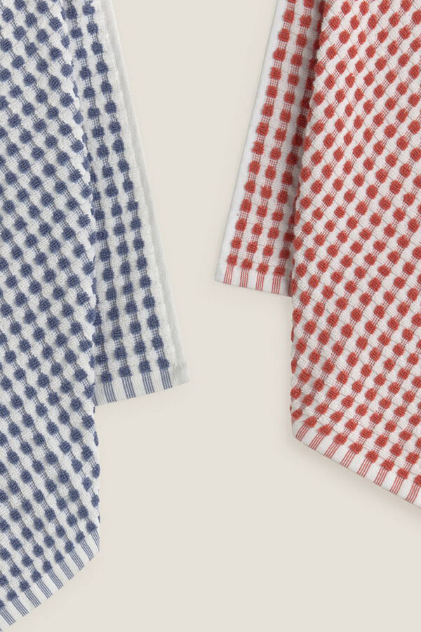 Textura Conjunto de 2 panos de algodão turco favo de mel azul