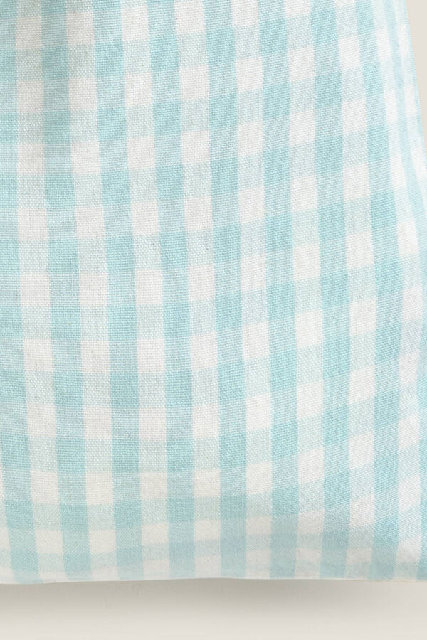 Textura Mala de algodão Vichy azul
