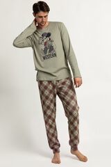 Admas Pijama comprido Western verde