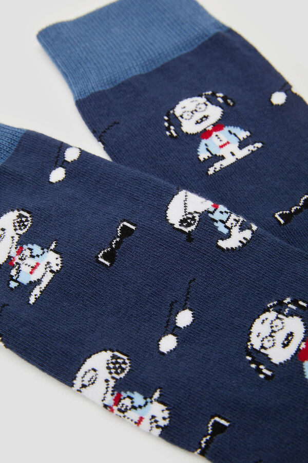 Besocks Calcetines altos Besocks de Snoopy de algodón orgánico color azul azul