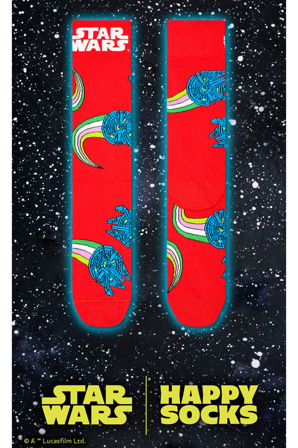 Happy Socks Calcetines Star Wars Halcón milenario rojo