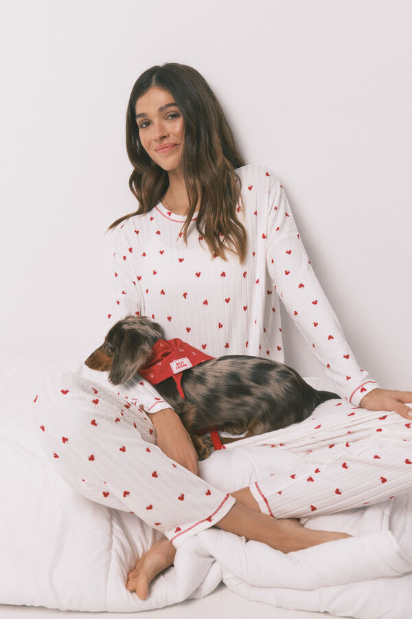 Women'secret Bandana para c&atilde;o com cora&ccedil;&otilde;es vermelha vermelho
