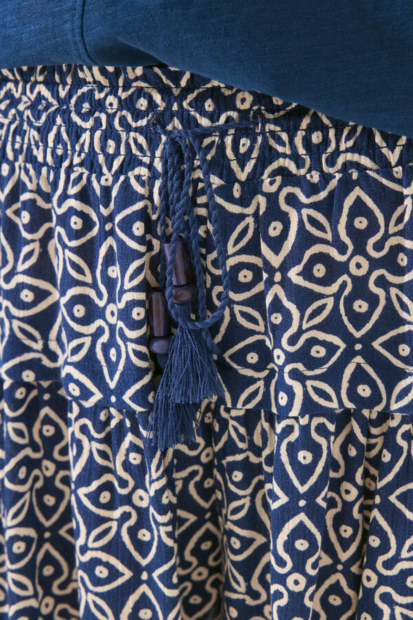Women'secret Calça com estampado de carimbo azul azul