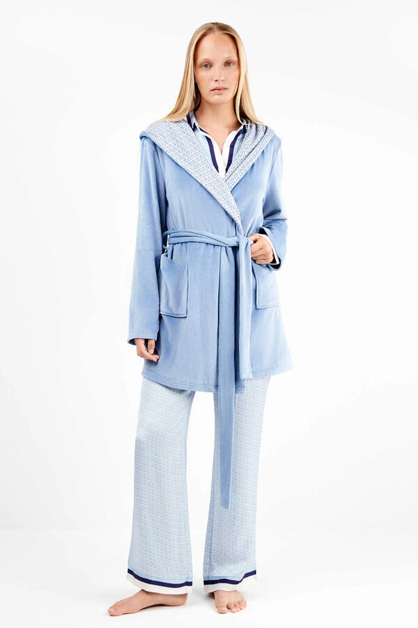 Gisela Robe de microfibra azul claro azul