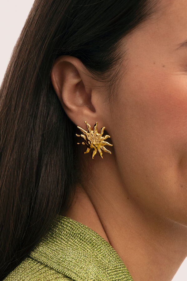 Singularu Pendientes Sunna Acero Ba&ntilde;o Oro amarillo
