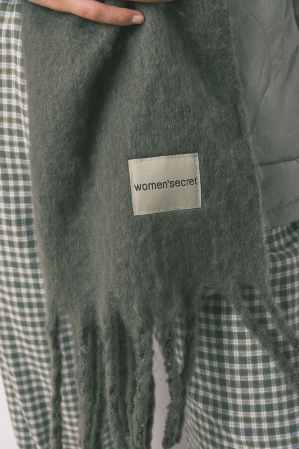 Women'secret Cachecol de mohair verde estampado