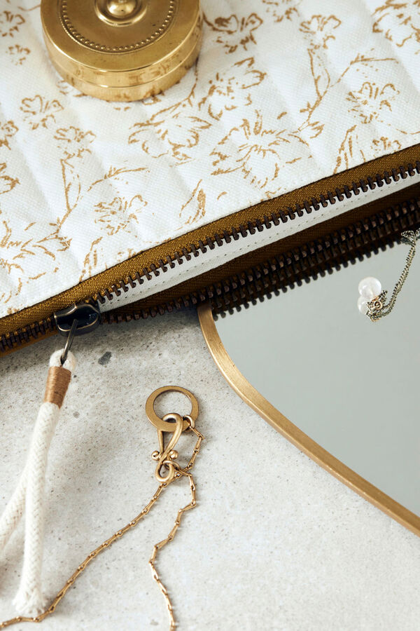 Meraki S Lutea vanity case in off-white and mustard white