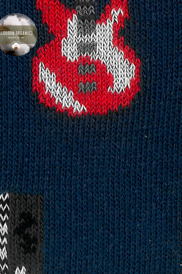 Punto Blanco Calcetines de algod&oacute;n org&aacute;nico instrumentos musicales azul