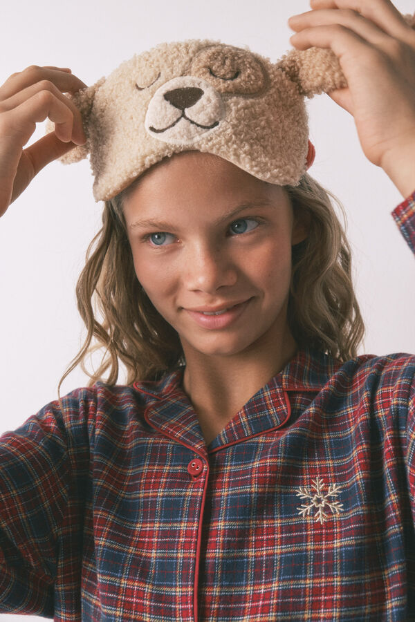 Women'secret Pijama infantil xadrez, 100% algodão azul