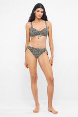 Gisela Cueca de biqu&iacute;ni cintura alta estampado animal branco