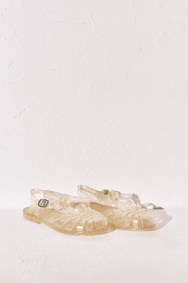 Women'secret Sand&aacute;lias jelly douradas bege