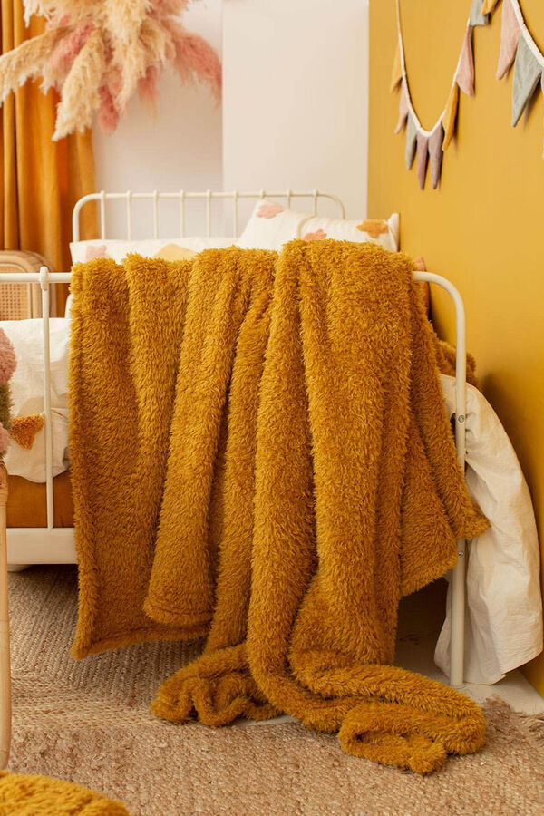 Calma House Tedy xadrez mostarda estampado