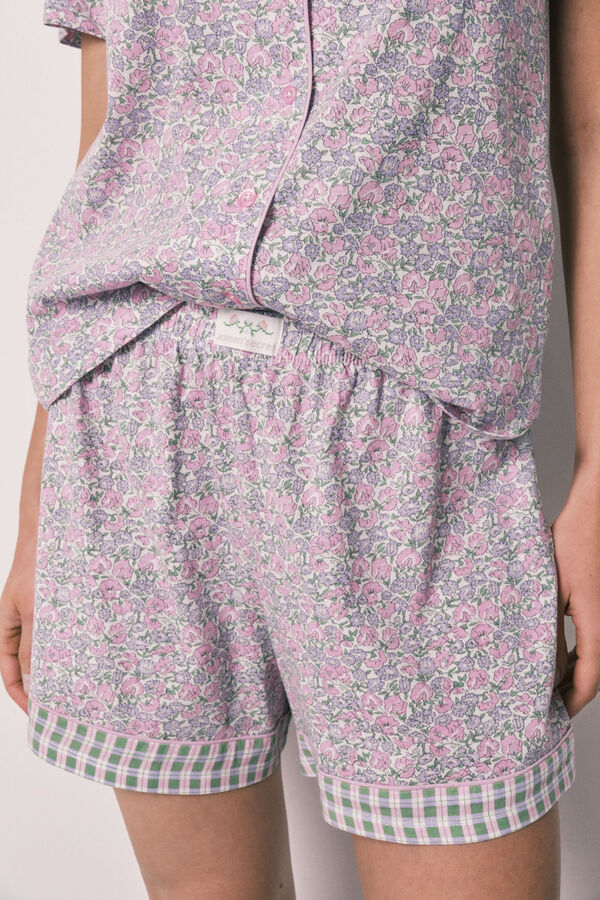Women'secret Pijama corto camisero algod&oacute;n florecitas estampado
