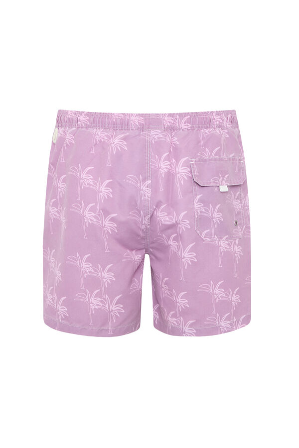 Kiff-Kiff Maiô masculino com estampado de palmeira rosa
