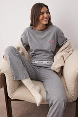 Trendyol Pijama com estampado de cora&ccedil;&otilde;es cinzento