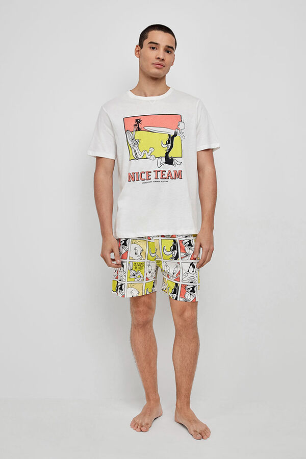 Gisela Looney Tunes men's white short pajamas white