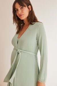 Womensecret Robe "maternity" verde canelado verde