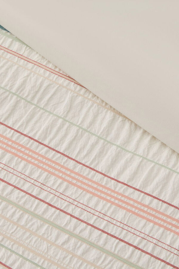 Textura Capa de edredom riscas Seersucker estampado