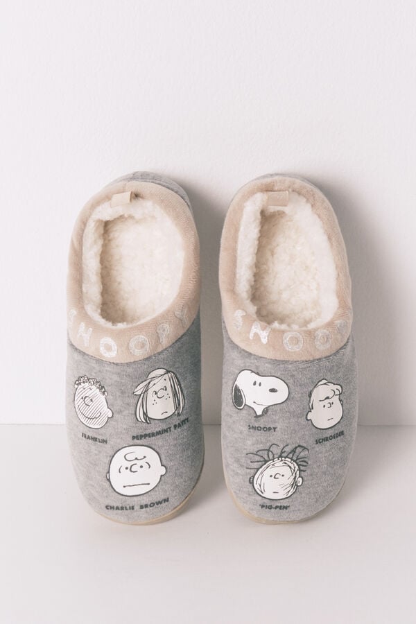 Women'secret Zapatillas casa gris Snoopy gris