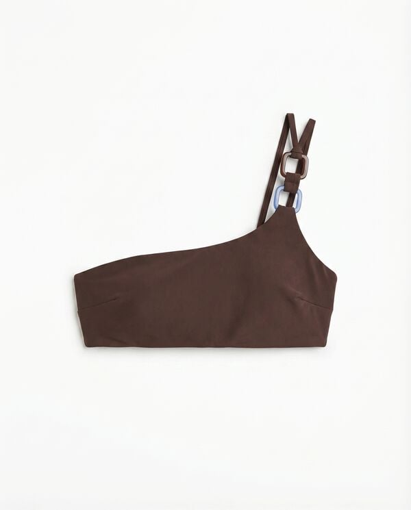 Women'secret Top bikini asim&eacute;trico marr&oacute;n marr&oacute;n