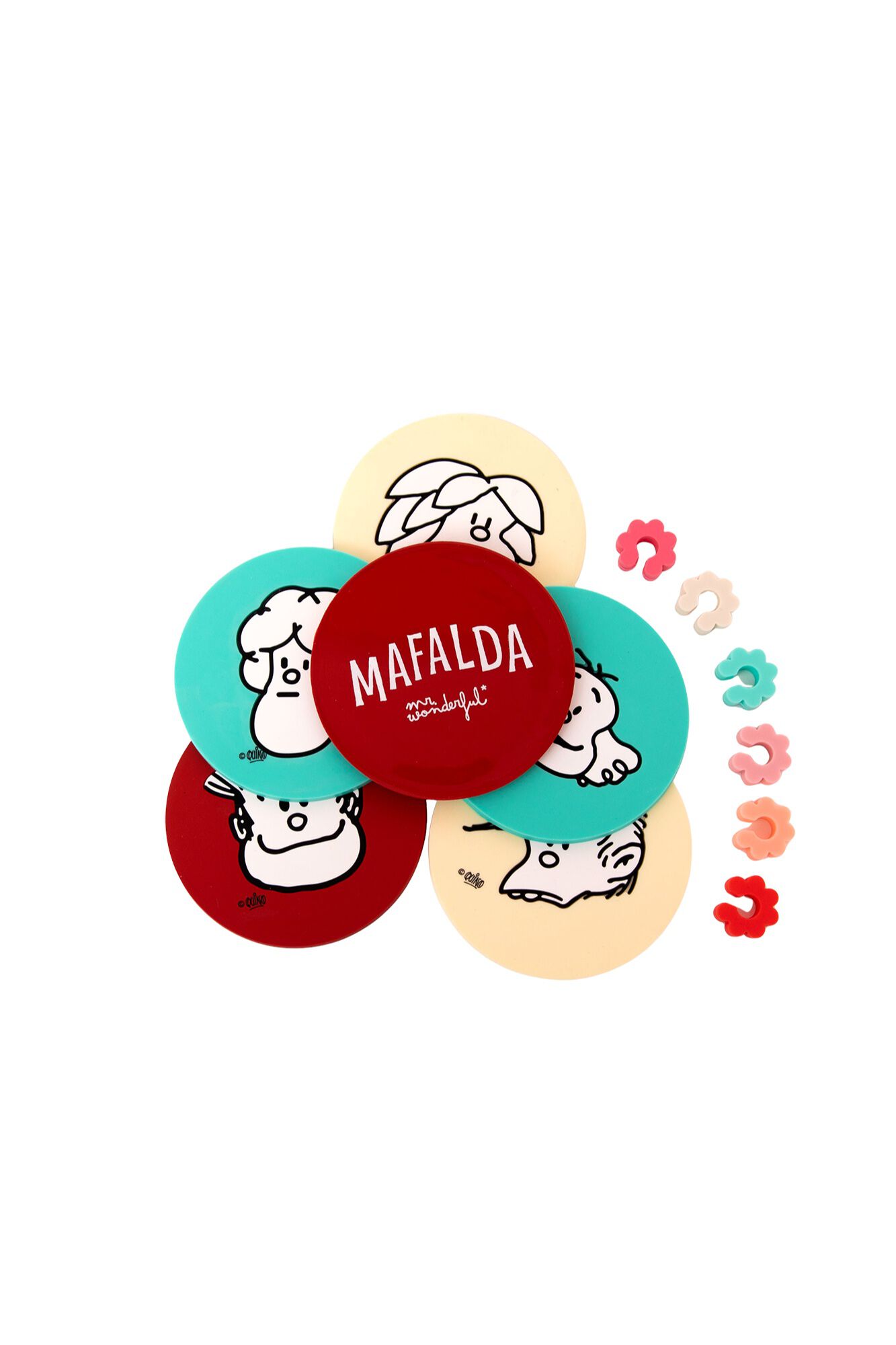Mr. Wonderful Conjunto de 6 Bases para Copos Mafalda