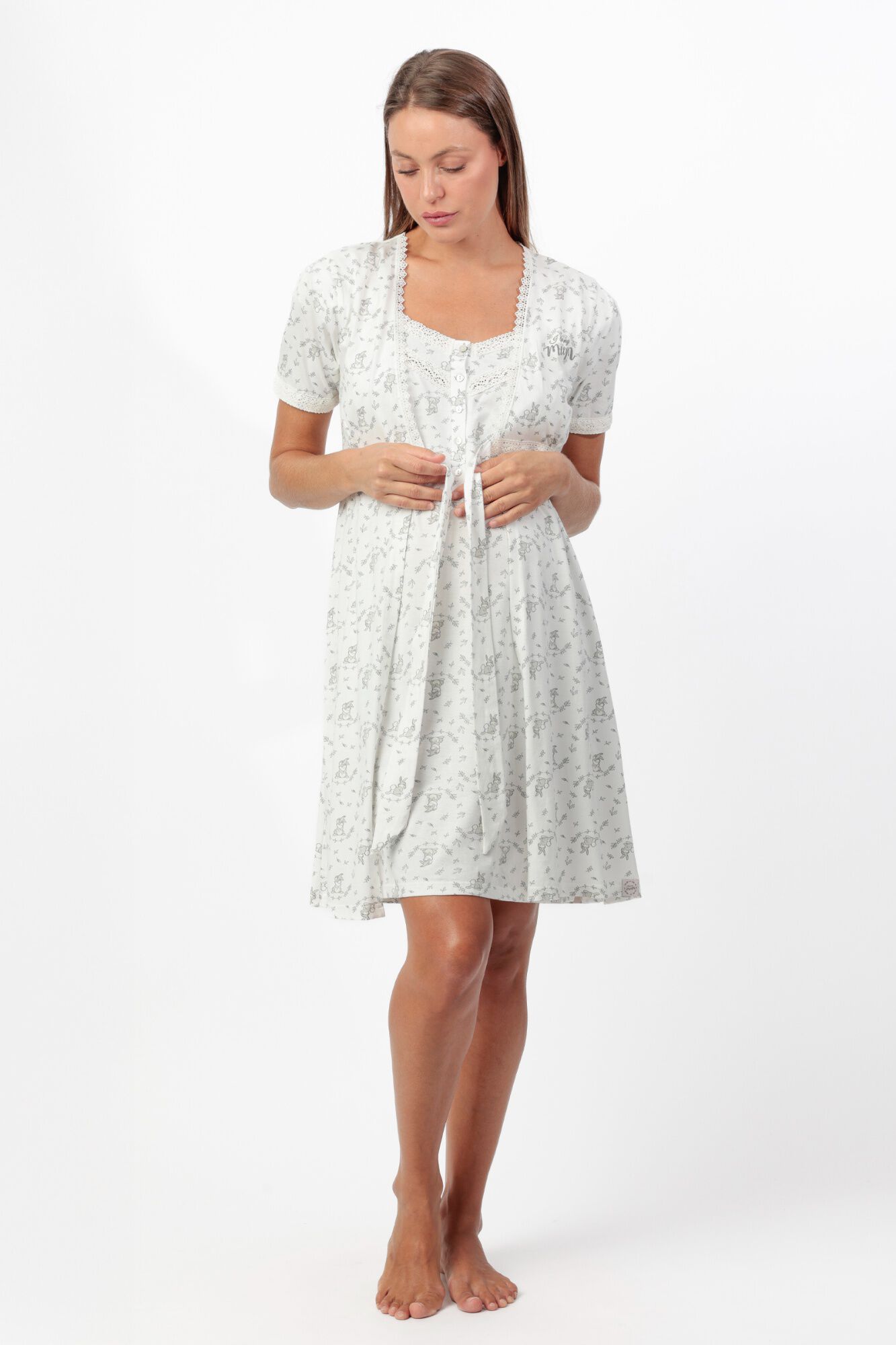 Admas Robe curta maternity Bambi tambor