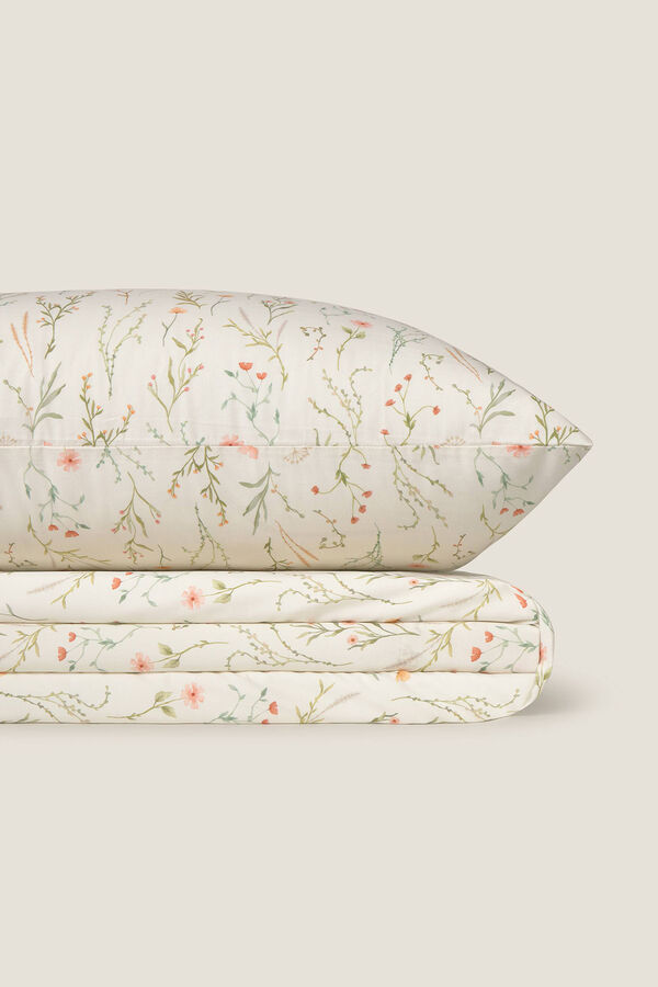 Textura Lençol de cetim estampado branco