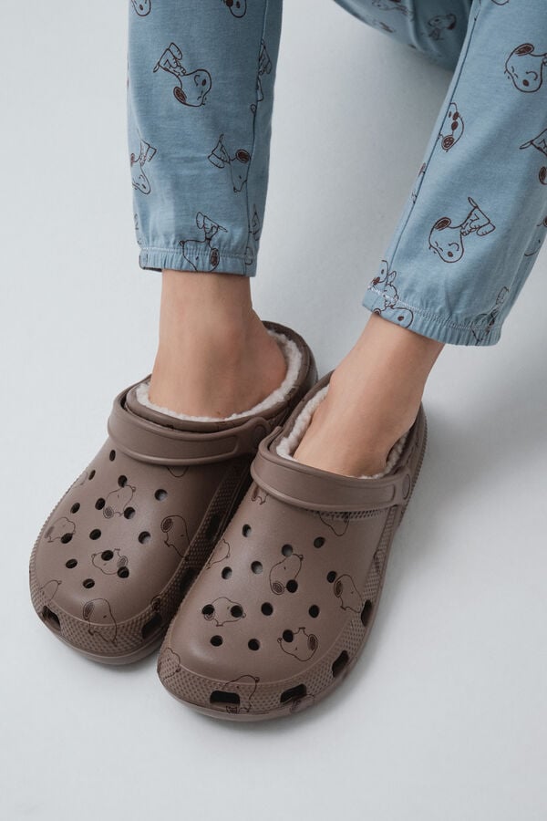 Women'secret Chinelos de quarto tamanco forrado cru