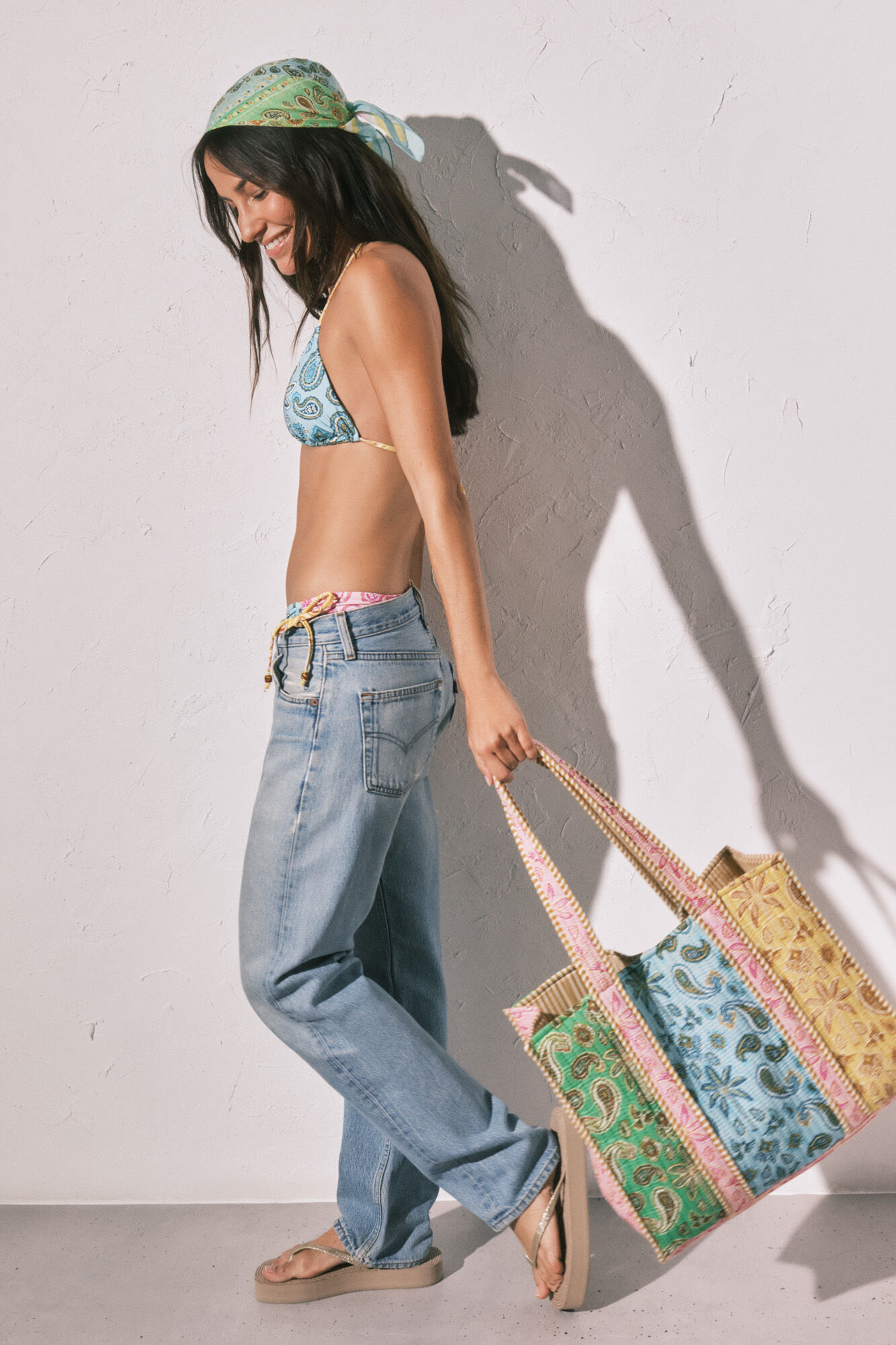 Women'secret Top bikini triangular estampado multicolor