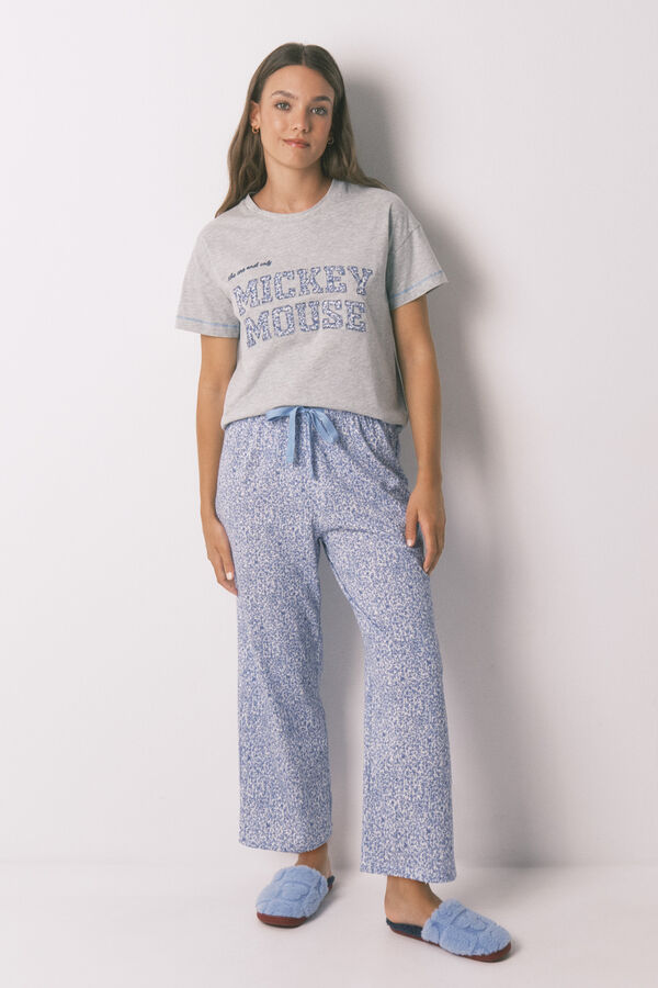 Women'secret Pijama capri algod&oacute;n Mickey gris  gris