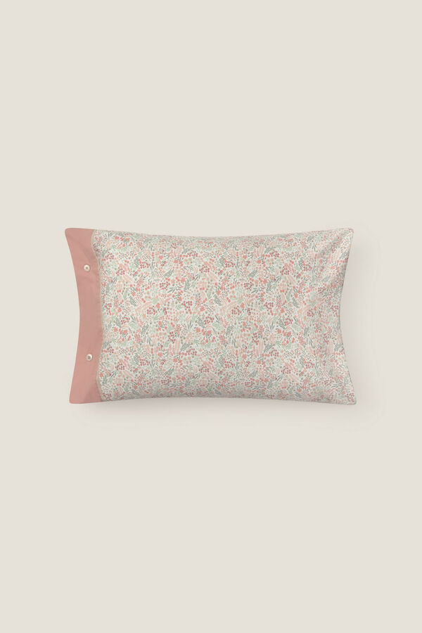 Textura Capa de almofada de algodão com flores rosa