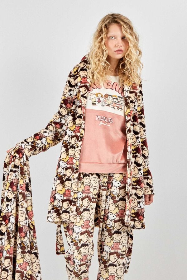 Gisela Robe abotoada estampado Snoopy branco