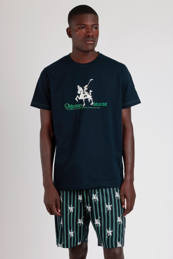 Admas Pijama curto Polo Mickey Mouse &agrave;s riscas azul