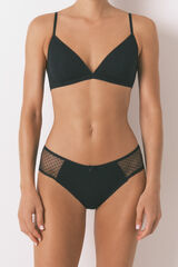 Women'secret Braga ancha algodón tul negro negro