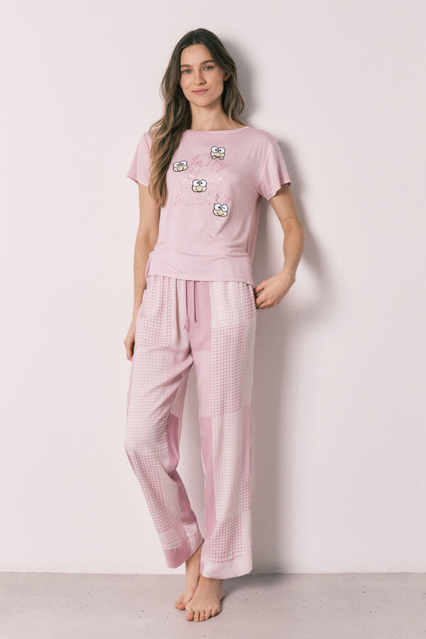Women'secret Pijama comprido Keroppi Patchwork rosa