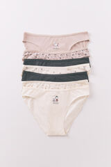 Women'secret Pacote com 7 cuecas clássicas multicoloridas do Snoopy estampado