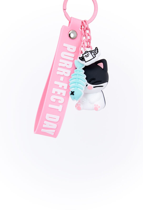 Mr. Wonderful Llavero con colgante Gato - Purr-fect day estampado
